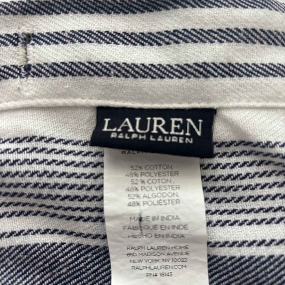 RALPH LAUREN Striped Gray and White Shower Curtain